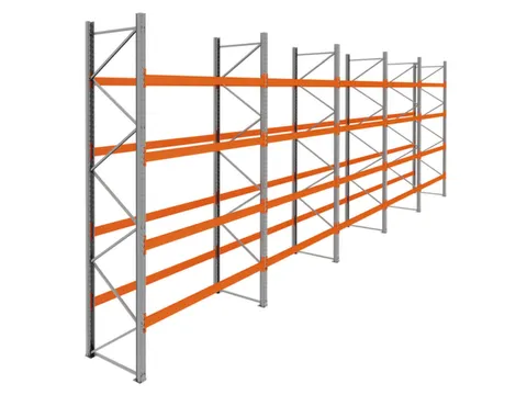 palletstelling,basis+4xaanbouw,HxBxD 4620x14100x1100mm,vakl. 3000kg