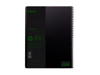 Notitieboek Rhodia Greenbook A4+ lijn 4-gaats 180 pagina's 90gr zwart - 5