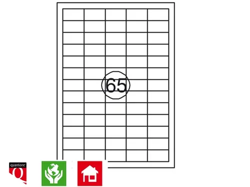 Etiket Quantore 38x21.2mm Wit 975 stuks