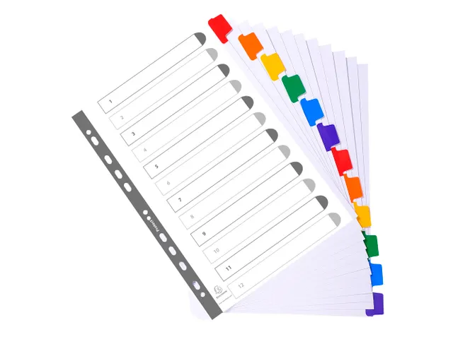 Tabblad Karton 160 Gram A4 + index 12 tabs wit