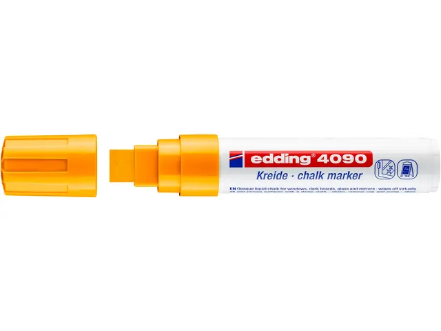Marqueur craie edding 4090 Window pointe bloc 4-15mm orange fluo