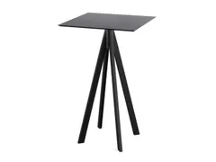 statafel,HxBxD 1090x700x700mm,rechthoekig,4voeten zwart,blad HPL zwart