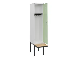locker met bank,HxBxD 1950x400x815mm,1vak,vak B 400mm,draaigrendel - 1