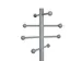 Staande kapstok MAULsaphir Lite 171cm 8 haken Grijs