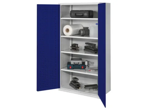 Materiaalkast Geperf Deuren 1950x1000x600mm 4legborden Ral5010