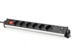 6-voudige kantoorstekkerdoos met 3x USB-poorten
