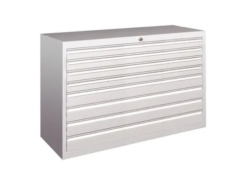 ladekast 800x1023x600mm 8laden cilinderslot RAL7035 front RAL7035