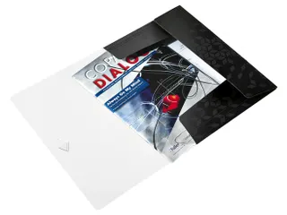 Elastomap Leitz WOW A4 3 kleppen PP zwart - 3