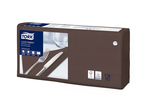 Tork 477208 Lunchservet 33x33cm 2-laags 1/4 vouw 10x200st Bruin