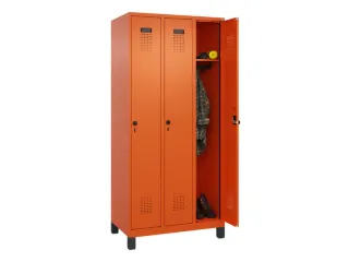 locker,HxBxD 1950x900x500mm,3vak,vak B 300mm,draaigrendel,voeten - 1