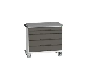 gereedschapswagen 980x1050x600mm linoleum 5 laden RAL7035+RAL7016 - 1