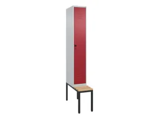 locker met bank,HxBxD 2120x300x815mm,1vak,vak B 300mm,draaigrendel - 1