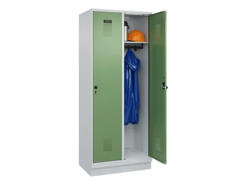 locker,HxBxD 1950x800x500mm,2vak,vak B 400mm,draaigrendel,sokkel