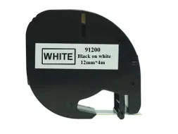 Labeltape Dymo Compatible Letratag 91200 12mm Zwart Op Wit