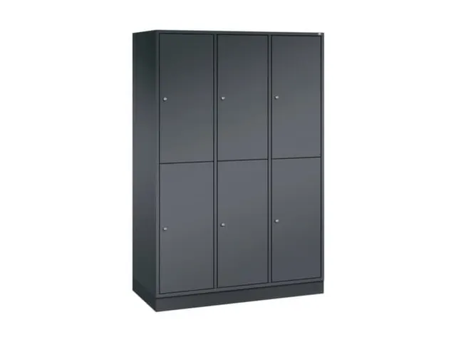 Dubbeldekse garderobekast,HxBxD 1950x1220x500mm,3x2vak.,vak B 360mm