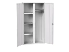 Lockerkast 2000x1050x550mm 4 vakken, dubbele vleugeldeur, RAL7035