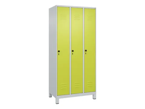 locker,HxBxD 1950x900x500mm,3vak,vak B 300mm,draaigrendel,voeten