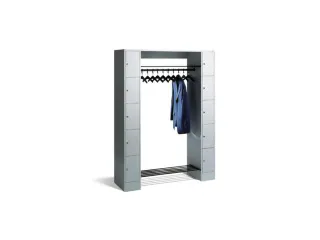 locker met kapstok,HxBxD 1950x1430x480mm,romp RAL7021,front RAL7021 - 1