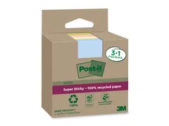 Memoblok 3M Post-it 654 RSSCOL 76x76mm assorti kleur 3+1 gratis