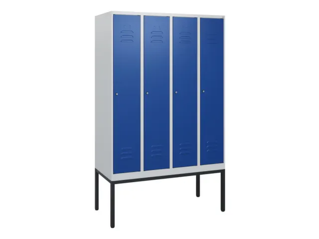 locker,HxBxD 1950x1200x500mm,4vak,vak B 300mm,cil.-slot,voetonderstel