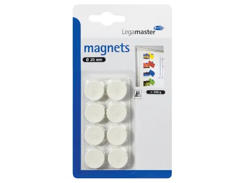 Magneet Legamaster 20mm 250gr wit 8 stuks