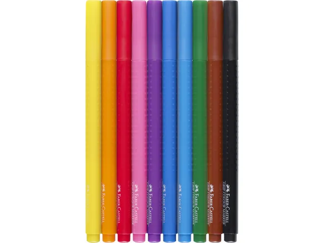 Viltstiften Faber-Castell GRIP Colour etui 10 stuks