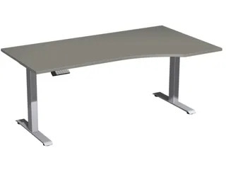 In hoogte verstelbaar bureau in vrije vorm,HxBxD 630-1280x1800x1000mm - 1