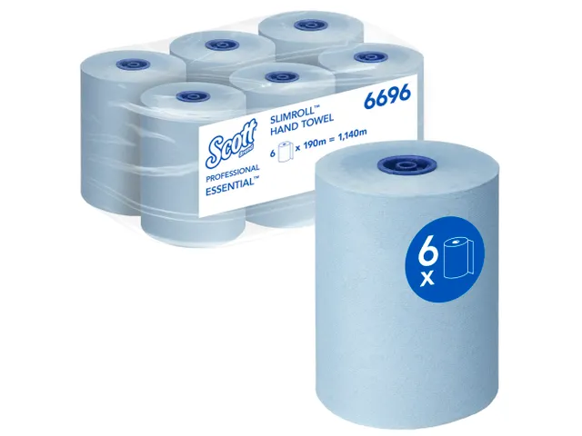 Handdoekrol Scott Essential Slimroll 1-laags 190m blauw 6696