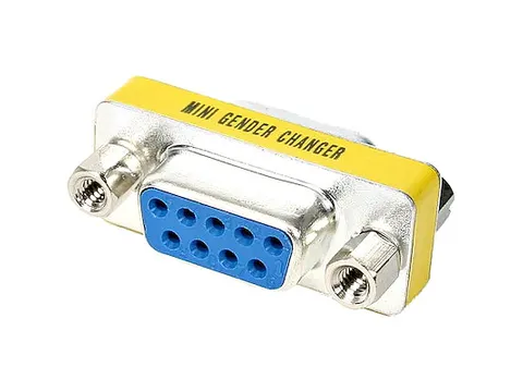 Slimline DB9 Seriële verloopstekker gender changer F/F