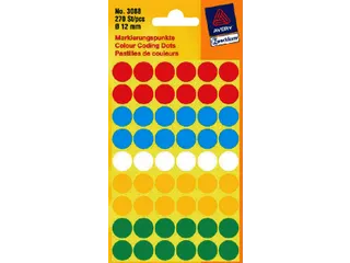 Etiket Avery Zweckform 3088 Rond Ø12mm Assorti 270 Stuks - 2