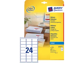 Adresetiket Avery J8159-10 63.5x33.9mm Inkjet Wit 240 Stuks - 3