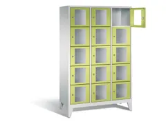 Lockerkast 1850x1200x500mm 3x5 vakken Cilinderslot Poten, RDS1108060