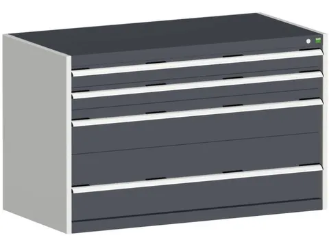 ladekast 800x1300x650mm 4laden zware lasten RAL7035 front RAL7016