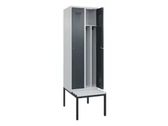 locker met bank,voor scheiding van kleding,HxBxD 2120x600x815mm,2vak