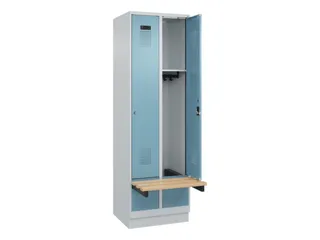 locker met bank,HxBxD 1950x600x815mm,2vak,vak B 300mm,cilinderslot - 1