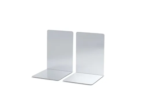 Boekensteun MAUL aluminium 16x15x21cm set 2 zilver