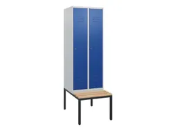 locker met bank,HxBxD 1950x600x815mm,2vak,vak B 300mm,cil.-slot