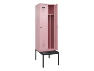 locker met bank,voor scheiding van kleding,HxBxD 2120x600x815mm,2vak - 1