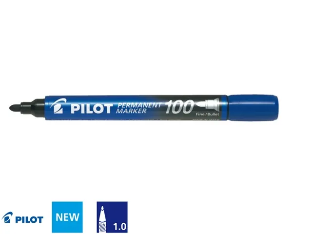 Marqueur Permanent Pilot 100 pointe fine bleu