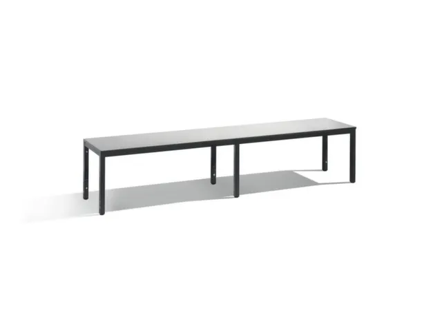 omkleedbank,HxLxD 438x2000x353mm,HPL zilvergrijs,frame staal RAL7021