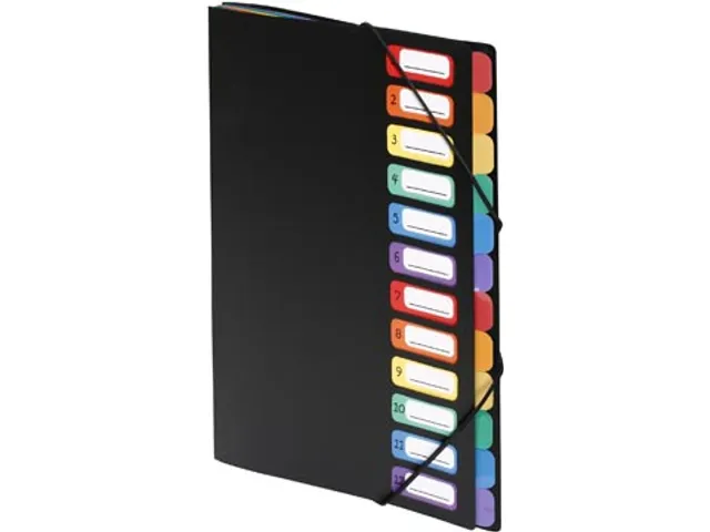 Rainbow Class sorteermap zwart A4 met 12 vakken