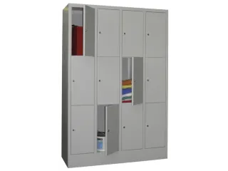 lockerkast,HxBxD 1850x1200x500mm,4x3vakken,RAL7035,front RAL7016 - 1