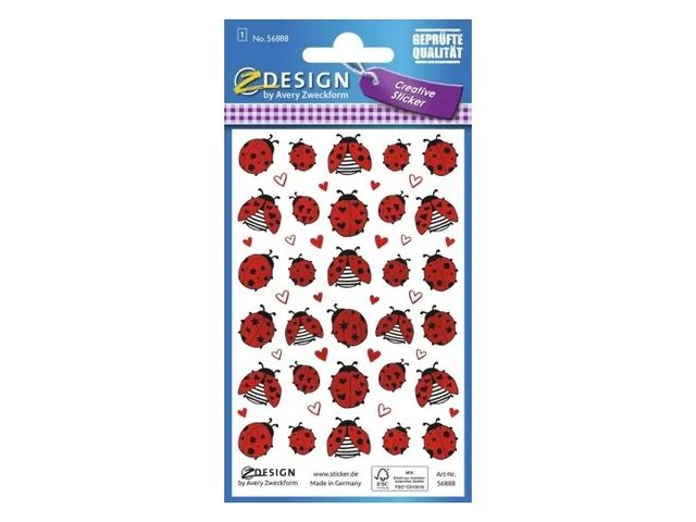 Étiquette en papier Z-design Creative 1 feuille coccinelles