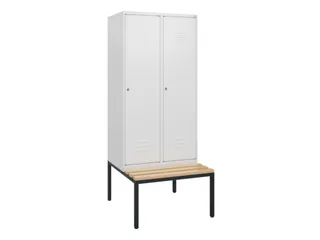 locker met bank,HxBxD 1950x800x815mm,2vak,vak B 400mm,cil.-slot - 1