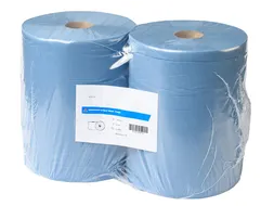 Poetsrol verlijmd blauw 2-laags 2 rol