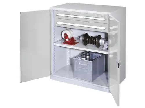 Materiaalkast Dubbelwandige Deur 1100x1000x600mm 1legbord 2laden