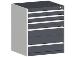 ladekast HxBxD 900x800x650mm 5laden romp RAL7035 front RAL7016