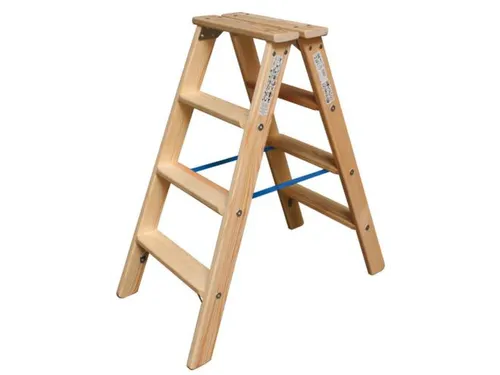 dubbele ladder,beide zijden,2x4treden,Stand H 0,45m,balk L 0,95m,hout