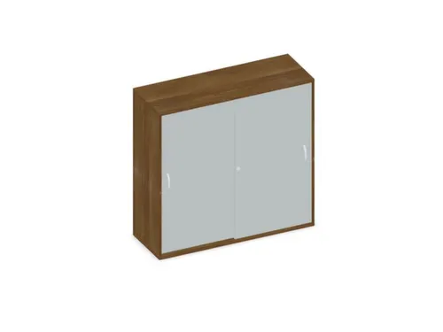 Schuifdeurkast 1150x1200x430mm Romp Noten Decor Front Lichtgrijs