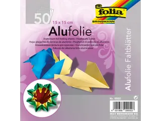 Vouwblaadjes Folia 15x15cm 50 vel alufolie assorti kleuren - 1